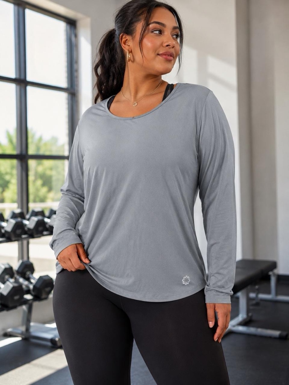 Pro Player Light Gray Long Sleeve Performance Tee